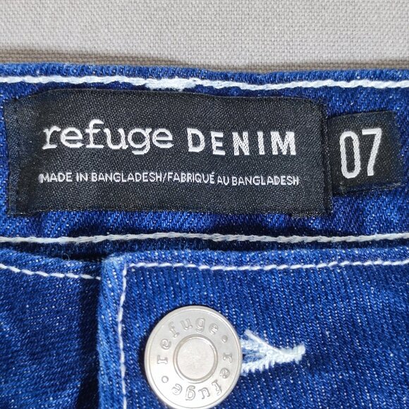 Refuge Denim carpenter jeans women's size 07 dark wash ink blue colour loose fit - Picture 5 of 12